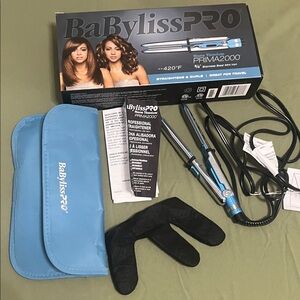 BaBylissPRO Nano Titanium Prima2000 Hair Straightener - Blue